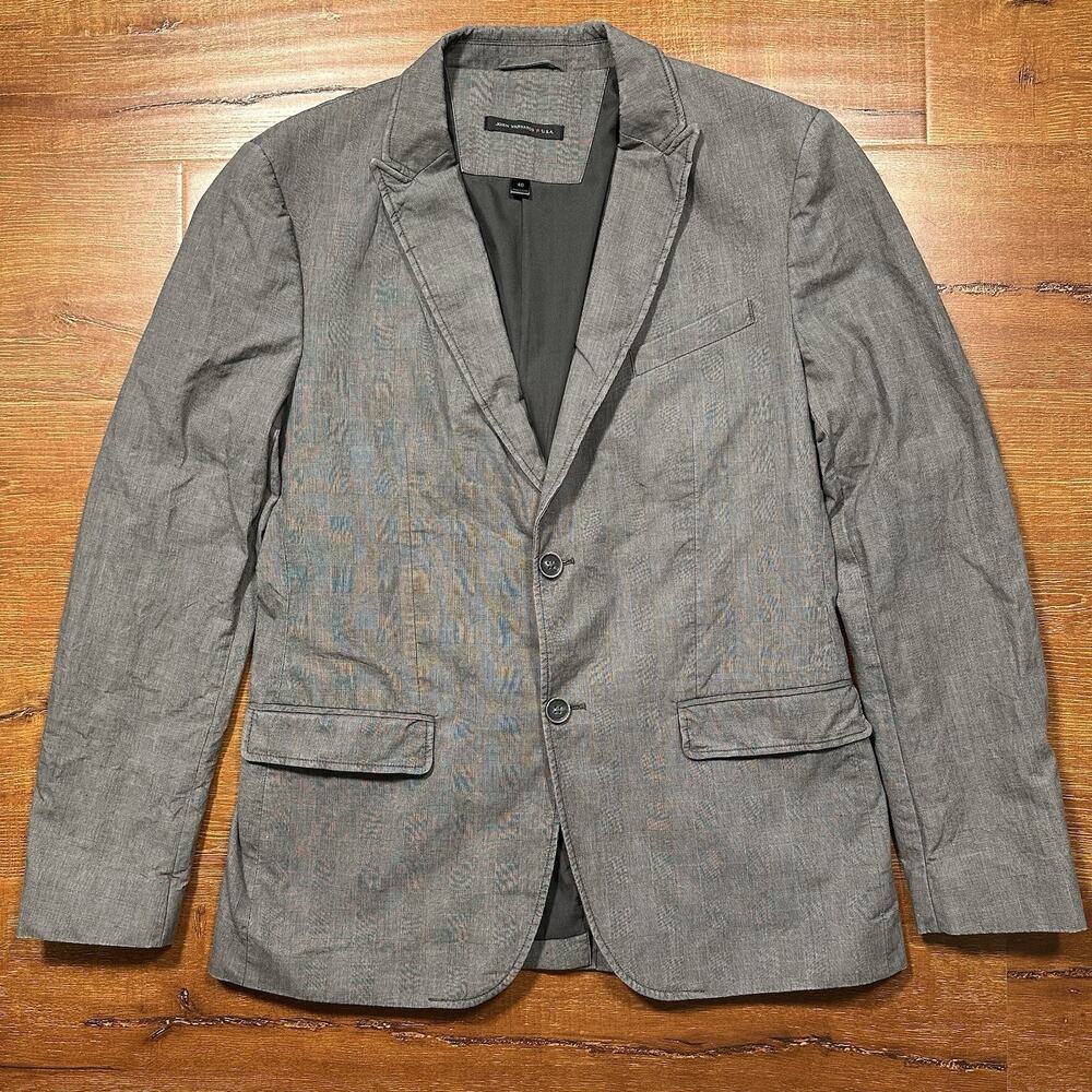 John Varvatos Blazer Mens 40R Gray Suit Jacket Designer Luxury Wedding Career